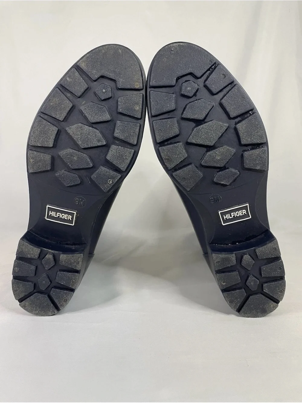 Tommy Hilfiger Womens Navy Blue Pull On Rain Boots Size 9